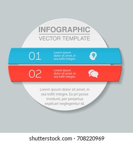 Vector infographic template for diagram, graph, presentation, chart, business concept with 2 options.