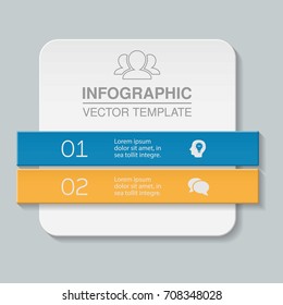 Vector infographic template for diagram, graph, presentation, chart, business concept with 2 options.