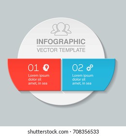 Modelo de infográfico de vetor para diagrama, gráfico, apresentação, gráfico, conceito de negócios com 2 opções.