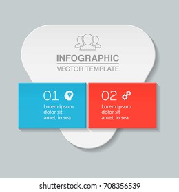 Vector infographic template for diagram, graph, presentation, chart, business concept with 2 options.