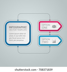 Vector infographic template for diagram, graph, presentation, chart, business concept with 2 options.