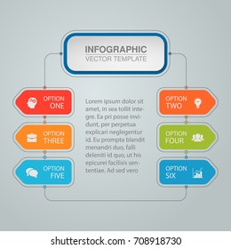 Vector infographic template for diagram, graph, presentation, chart, business concept with 6 options.