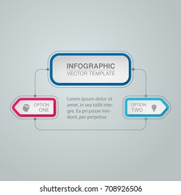 Vector infographic template for diagram, graph, presentation, chart, business concept with 2 options.