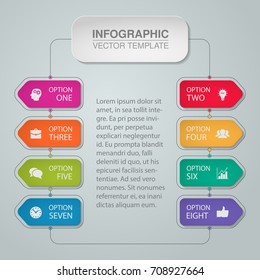 Vector infographic template for diagram, graph, presentation, chart, business concept with 8 options.