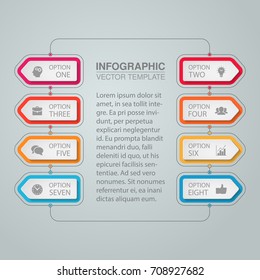 Vector infographic template for diagram, graph, presentation, chart, business concept with 8 options.