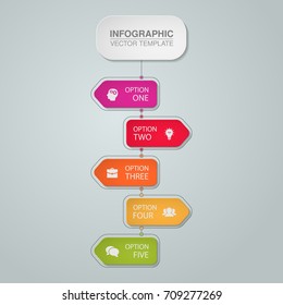 Vector infographic template for diagram, graph, presentation, chart, business concept with 5 options.