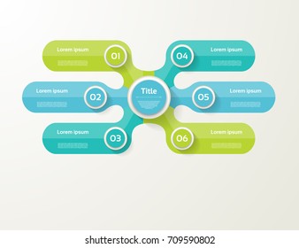 Vector Infographic Template For Diagram, Graph, Presentation And Chart. Business Concept With 6 Options, Parts, Steps Or Processes