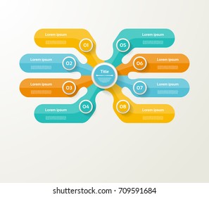 Vector infographic template for diagram, graph, presentation and chart. Business concept with 8 options, parts, steps or processes