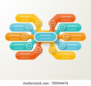 Vector infographic template for diagram, graph, presentation and chart. Business concept with 10 options, parts, steps or processes