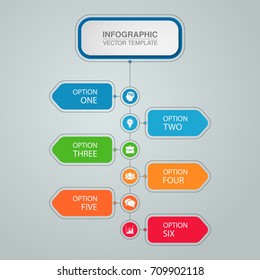 Vector infographic template for diagram, graph, presentation, chart, business concept with 6 options.