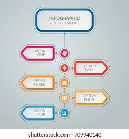 Vector infographic template for diagram, graph, presentation, chart, business concept with 5 options.