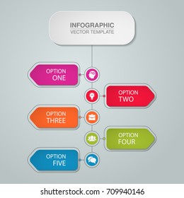 Vector infographic template for diagram, graph, presentation, chart, business concept with 5 options.