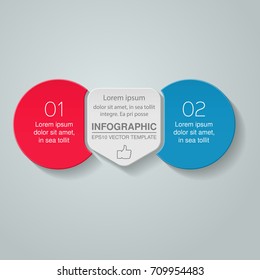 Vector infographic template for diagram, graph, presentation, chart, business concept with 2 options.