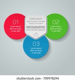 Vector infographic template for diagram, graph, presentation, chart, business concept with 3 options.