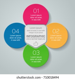 Vector infographic template for diagram, graph, presentation, chart, business concept with 4 options.
