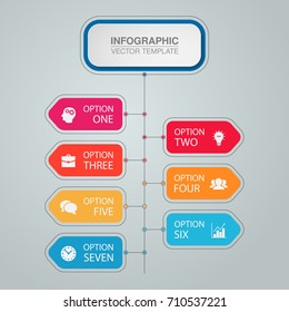 Vector infographic template for diagram, graph, presentation, chart, business concept with 7 options.