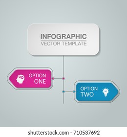 Vector infographic template for diagram, graph, presentation, chart, business concept with 2 options.