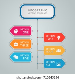 Vector infographic template for diagram, graph, presentation, chart, business concept with 6 options.