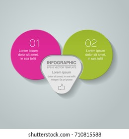 Vector infographic template for diagram, graph, presentation, chart, business concept with 2 options.