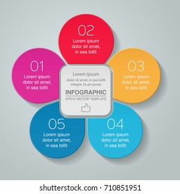 Vector infographic template for diagram, graph, presentation, chart, business concept with 5 options.