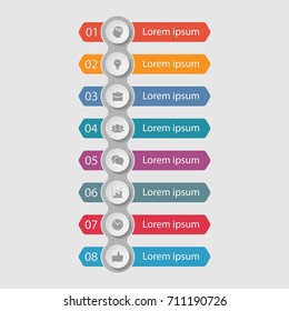 Vector infographic template for diagram, graph, presentation, chart, business concept with 8 options.
