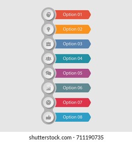 Vector infographic template for diagram, graph, presentation, chart, business concept with 8 options.