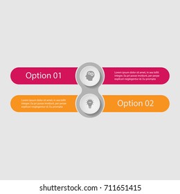 Vector infographic template for diagram, graph, presentation, chart, business concept with 2 options.