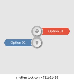 Vector infographic template for diagram, graph, presentation, chart, business concept with 2 options.