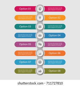 Vector infographic template for diagram, graph, presentation, chart, business concept with 8 options.