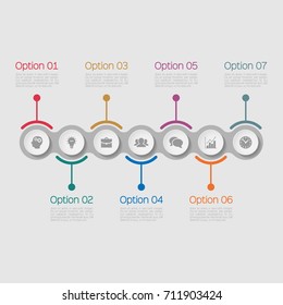 Vector infographic template for diagram, graph, presentation, chart, business concept with 7 options.