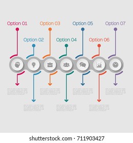 Vector infographic template for diagram, graph, presentation, chart, business concept with 7 options.