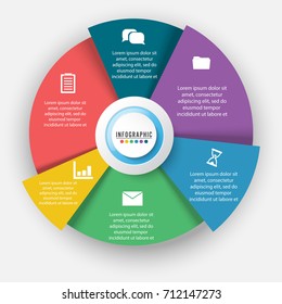 Vector infographic. Template for diagram, graph, presentation and chart. Business concept with 6 options, parts, steps or processes.