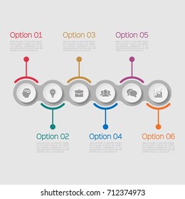 Vector infographic template for diagram, graph, presentation, chart, business concept with 6 options.