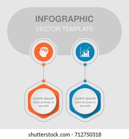 Vector infographic template for diagram, graph, presentation, chart, business concept with 2 options.