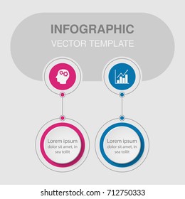 Vector infographic template for diagram, graph, presentation, chart, business concept with 2 options.