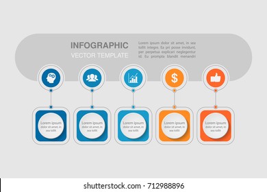 Vector infographic template for diagram, graph, presentation, chart, business concept with 5 options.