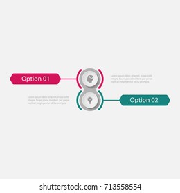 Vector infographic template for diagram, graph, presentation, chart, business concept with 2 options.