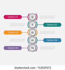 Vector infographic template for diagram, graph, presentation, chart, business concept with 5 options.