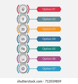 Vector infographic template for diagram, graph, presentation, chart, business concept with 7 options.