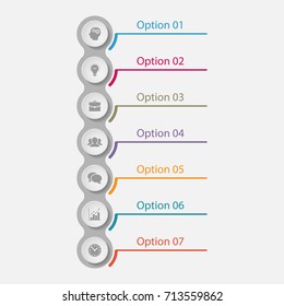 Vector infographic template for diagram, graph, presentation, chart, business concept with 7 options.