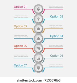 Vector infographic template for diagram, graph, presentation, chart, business concept with 7 options.