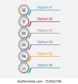 Vector infographic template for diagram, graph, presentation, chart, business concept with 6 options.