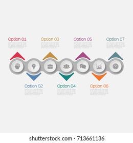 Vector infographic template for diagram, graph, presentation, chart, business concept with 7 options.