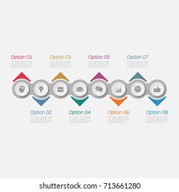 Vector infographic template for diagram, graph, presentation, chart, business concept with 8 options.