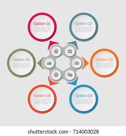 Vector infographic template for diagram, graph, presentation, chart, business concept with 6 options.