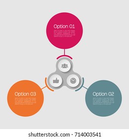 Vector infographic template for diagram, graph, presentation, chart, business concept with 3 options.