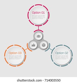 Vector infographic template for diagram, graph, presentation, chart, business concept with 3 options.