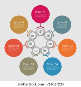 Vector infographic template for diagram, graph, presentation, chart, business concept with 7 options.