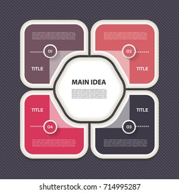 Vector infographic template for diagram, graph, presentation and chart. Business concept with 4 options, parts, steps or processes
