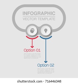 Vector infographic template for diagram, graph, presentation, chart, business concept with 2 options.